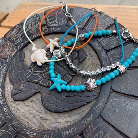 ✨4-PIECE BOHO SEA CHARM BRACELET/ANKLET SET✨ - Picture 5 of 5